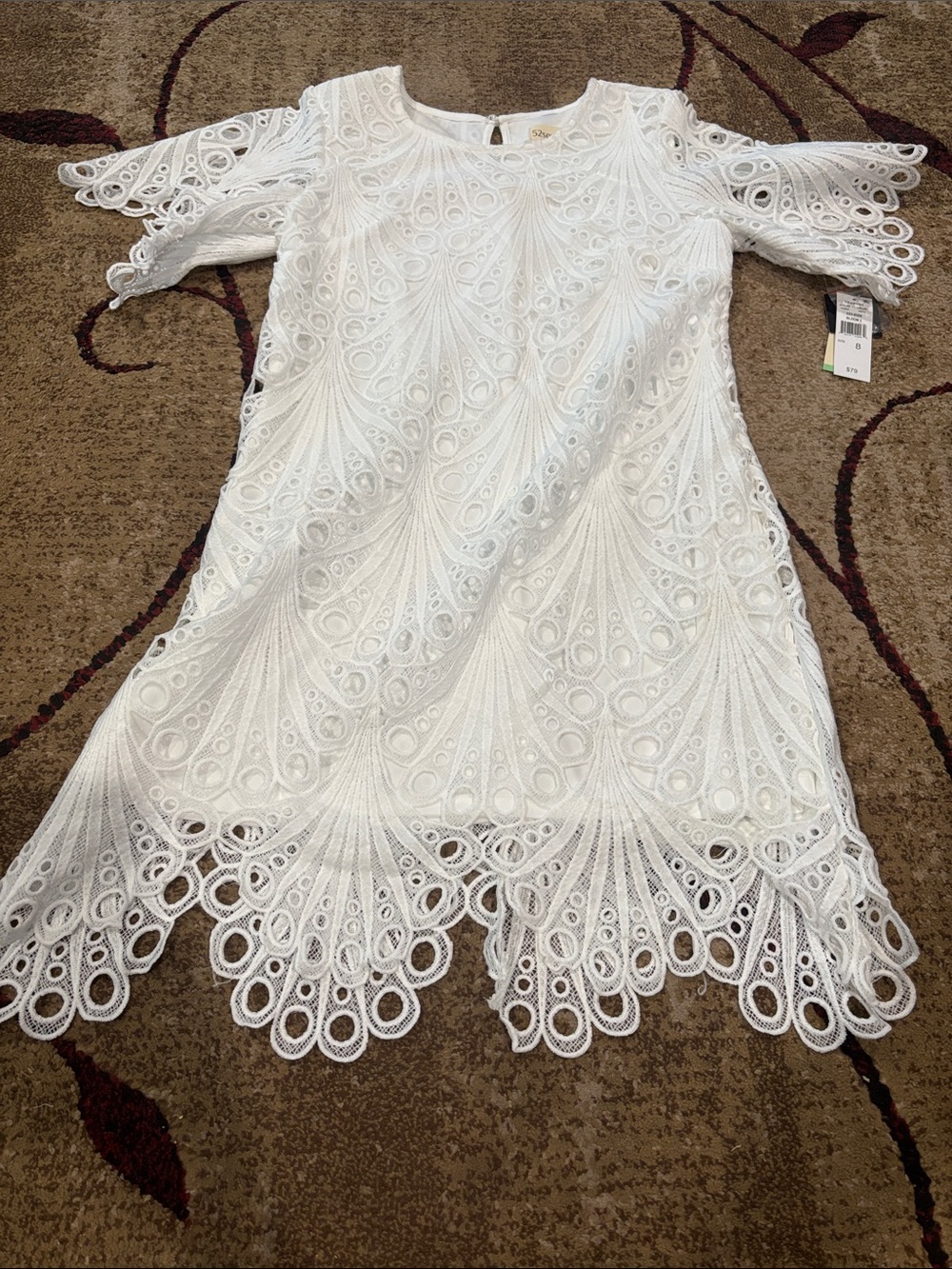 Seven7 White Eyelet Crochet Top